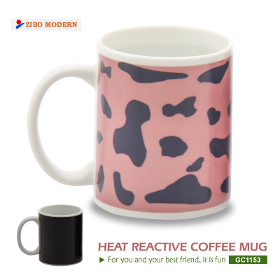 GC1153 Heat Reactive Coffee Mug Ceramic Heat Sensitive Color Changing Coffee Mug