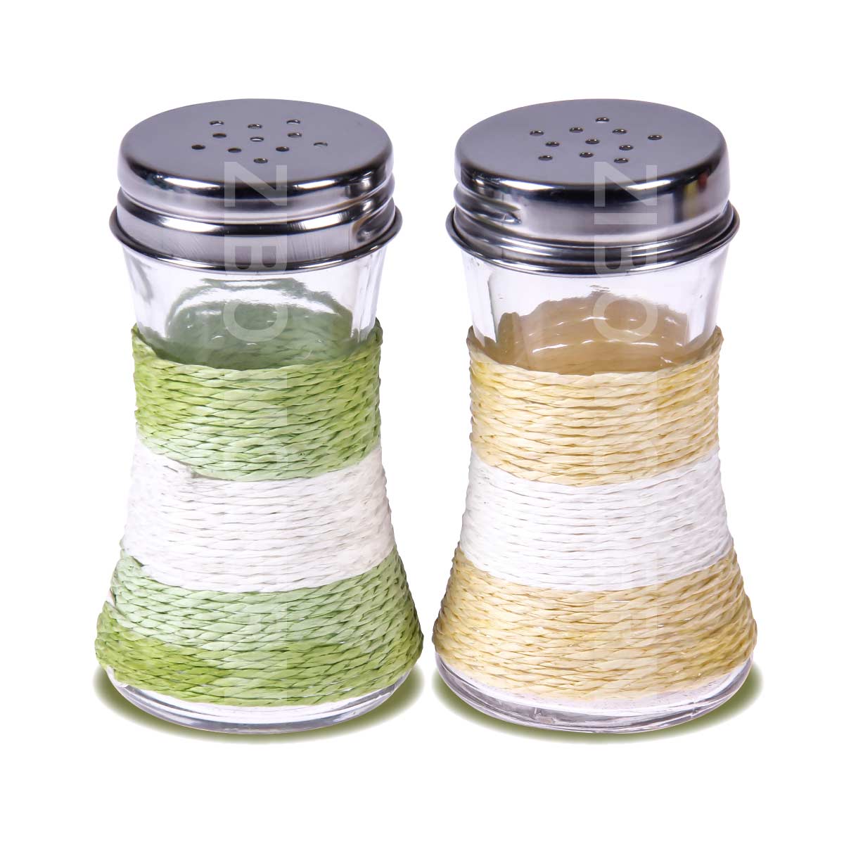 Spice Bottle With Rope Design And Stainless Steel Shaker Lid