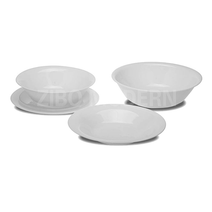 White Glass Dishware Set Of 5 - Nice Glass Dishware For Your Kitchen