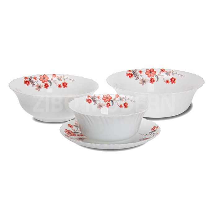 White Glass Dishware Set Of 4 - Nice Glass Dishware For Your Kitchen