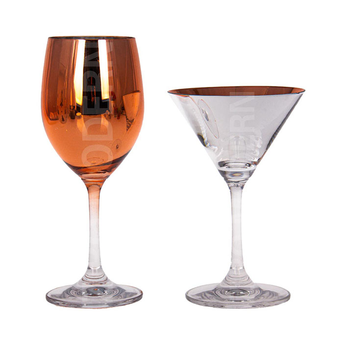 Multi Metallic Color Print Wine Glasses