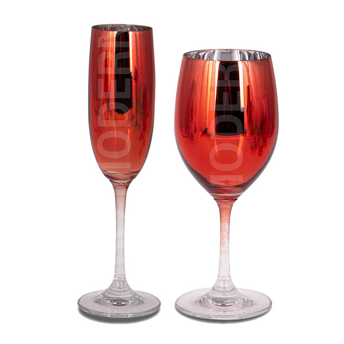 Multi Metallic Color Print Wine Glasses