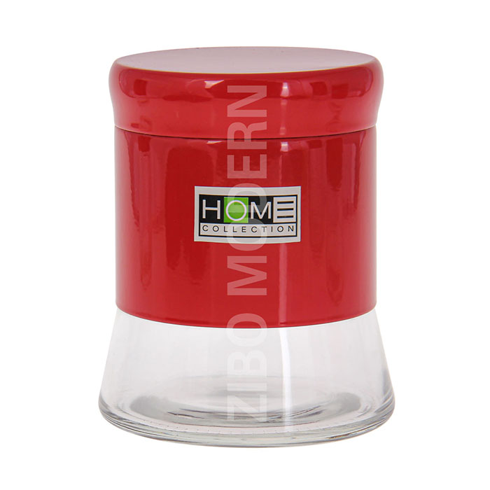 Coated Metal and Glass Canister with Airtight Lid