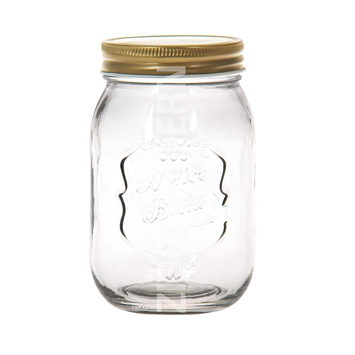 Mason Jar Storage Glass Jam-Jars With Metal Lid