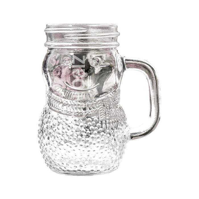 4 Oz Snowman Shaped Glass Mini Mason Jar Mugs With Lid - Can Use As Spice Shaker - Shot Glasses - Fo