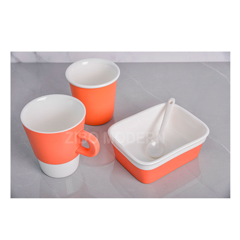 Colorful Restaurant Ceramic Tableware Set Include Coffee Mug, Tumbler, Bowl And Ceramic Spoon