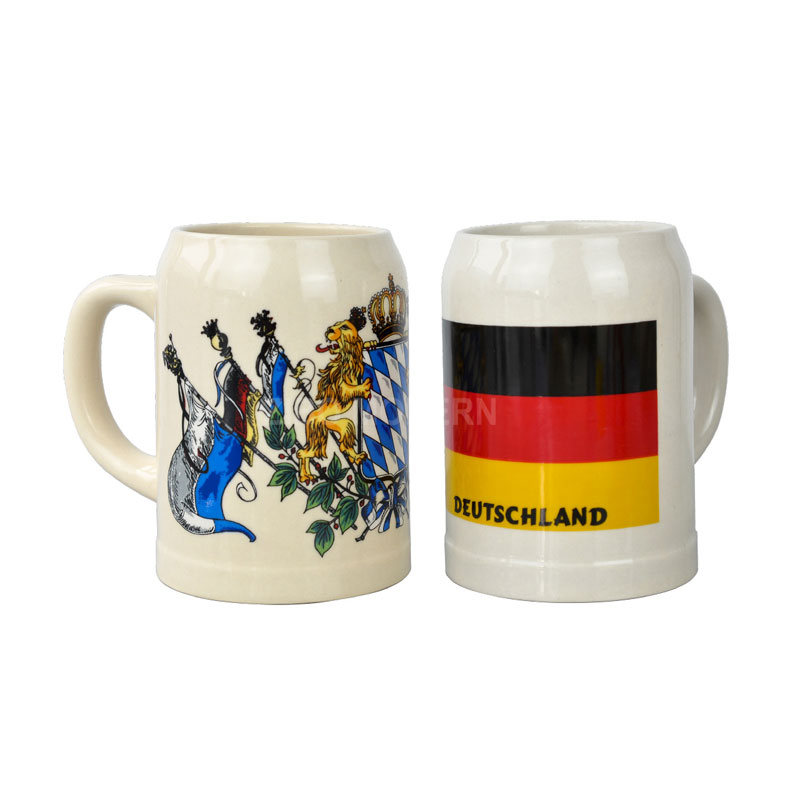 20 Oz /600 ML Customizable Stoneware Ivory Beer Stein - Stoneware German Beer Mug, Ceramic Beer Mug