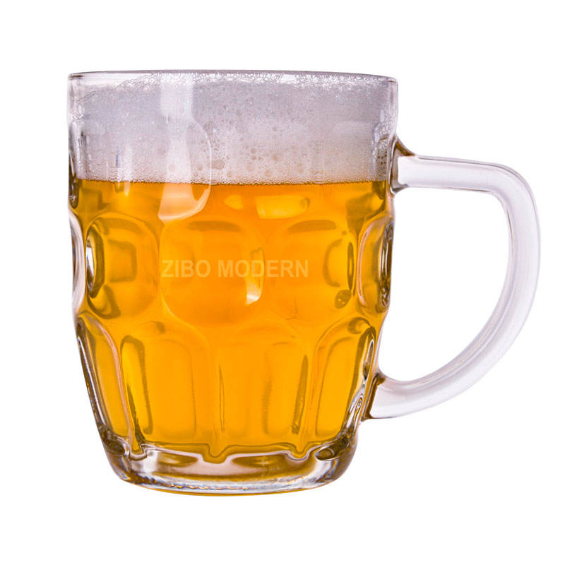 16 Oz High Quality Glass Dimpled Stein Beer Mug Jumbo Solid Glass Beer Mug - Large Glass Beer Mugs