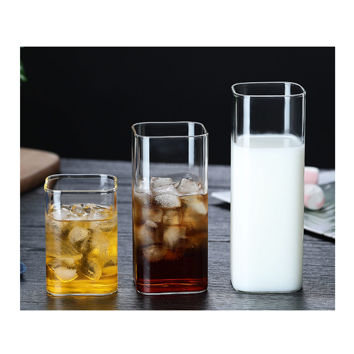 8/12/15 Ounce Quality Borosilicate Highball Glass Square Drinking Tumblers